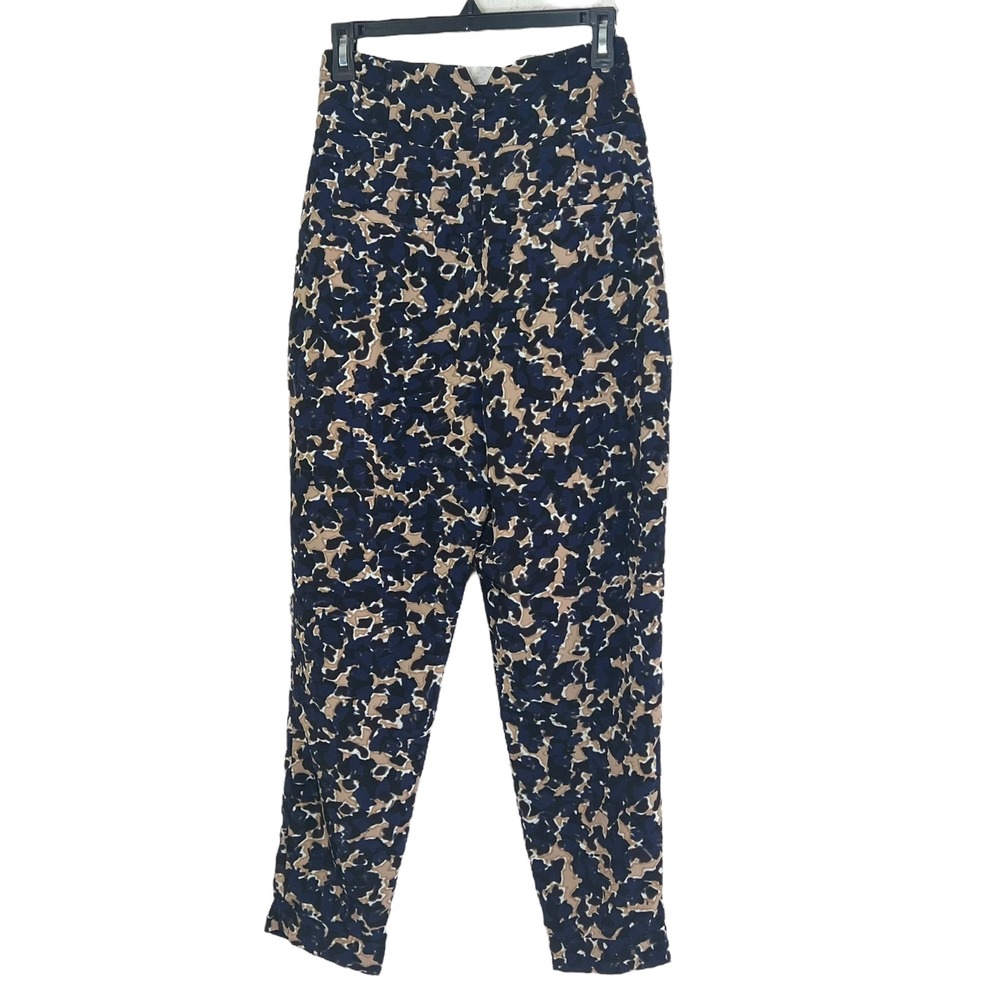 BCBGeneration High Waist Trousers Print Navy Tan Career Pants Size‎ 4